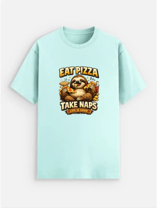 Eat_Pizza__Cotton_Graphic_Print_Round_Neck_T-Shirt