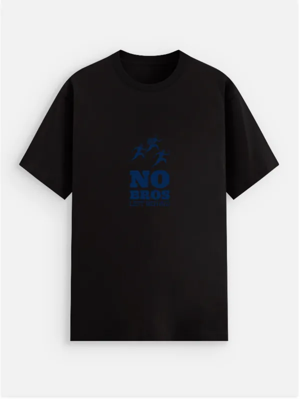 No_Bros_Left_Behind_Cotton_Graphic_Print_Round_Neck_T-Shirt
