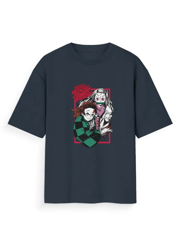 TANJIRO_KAMADO_&_NEZUKO_KAMADO_Unisex_Oversized_Anime_Graphic_T-Shirt