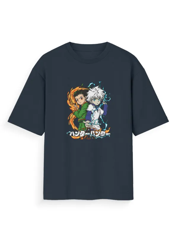 GON_FREECSS_&_KILLUA_ZOLDYCK_Unisex_Oversized_Anime_Graphic_T-Shirt