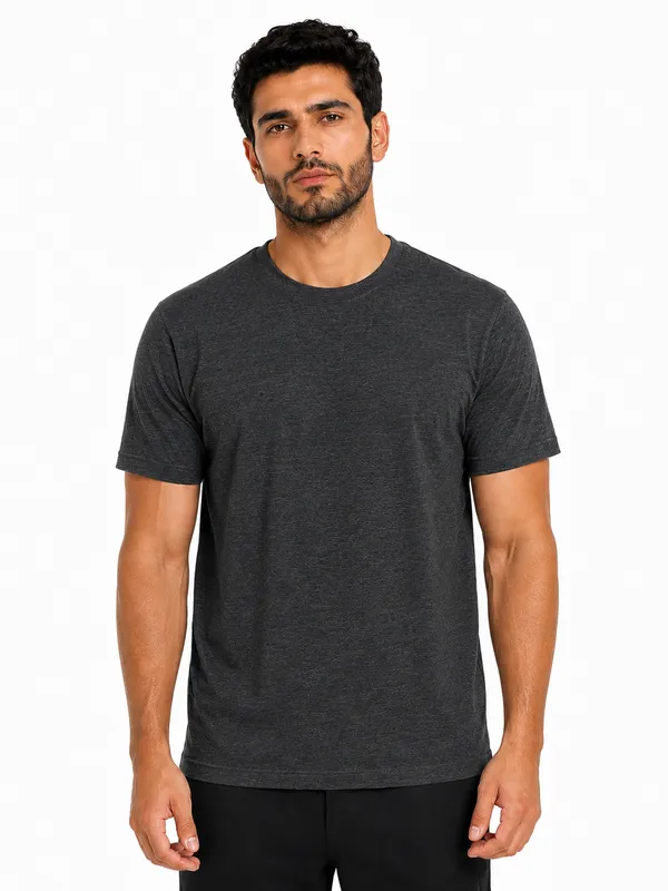 Unisex_Plain_Cotton_Blend_Round_Neck_T-Shirt