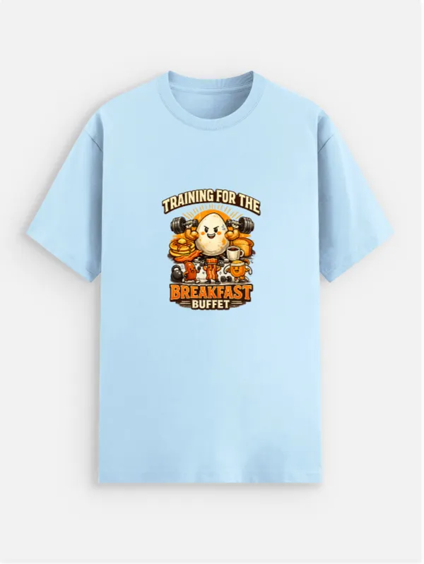 Breakfast_Buffet_Cotton_Graphic_Print_Round_Neck_T-Shirt