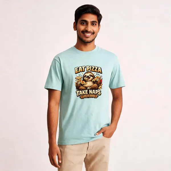 Eat_Pizza__Cotton_Graphic_Print_Round_Neck_T-Shirt