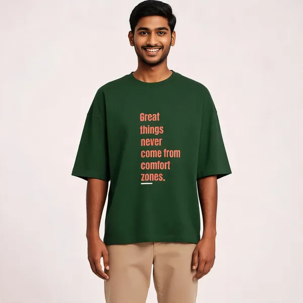 Bottle_Green_Cotton_Oversized_Graphic_T-Shirt_For_Men