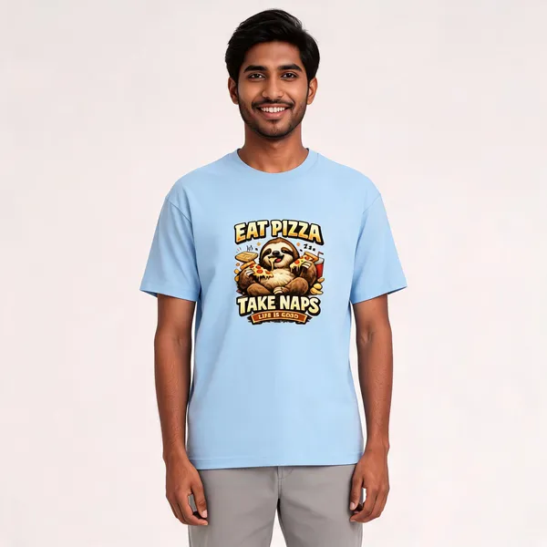 Eat_Pizza__Cotton_Graphic_Print_Round_Neck_T-Shirt
