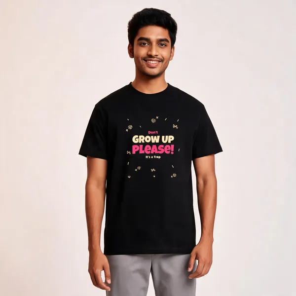 Don't_Grow_Up_Please_Cotton_Graphic_Print_Round_Neck_T-Shirt