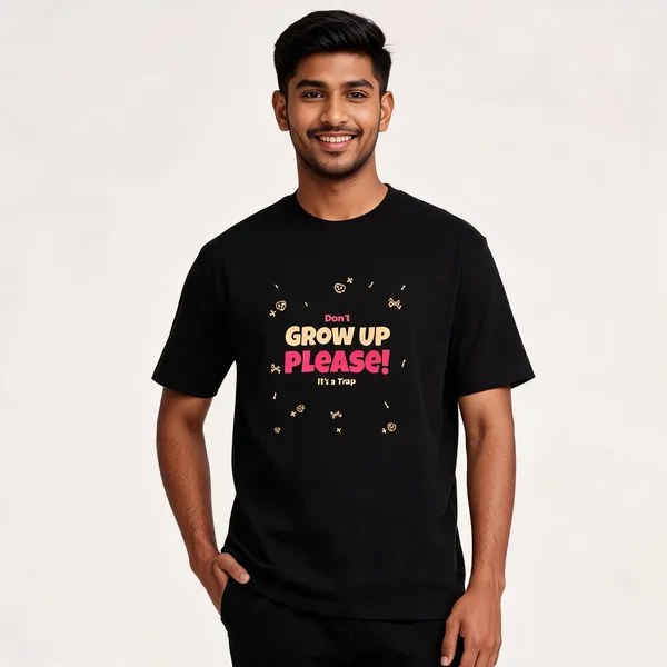 Don't_Grow_Up_Please_Cotton_Graphic_Print_Round_Neck_T-Shirt