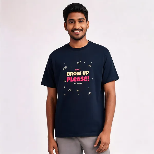 Don't_Grow_Up_Please_Cotton_Graphic_Print_Round_Neck_T-Shirt