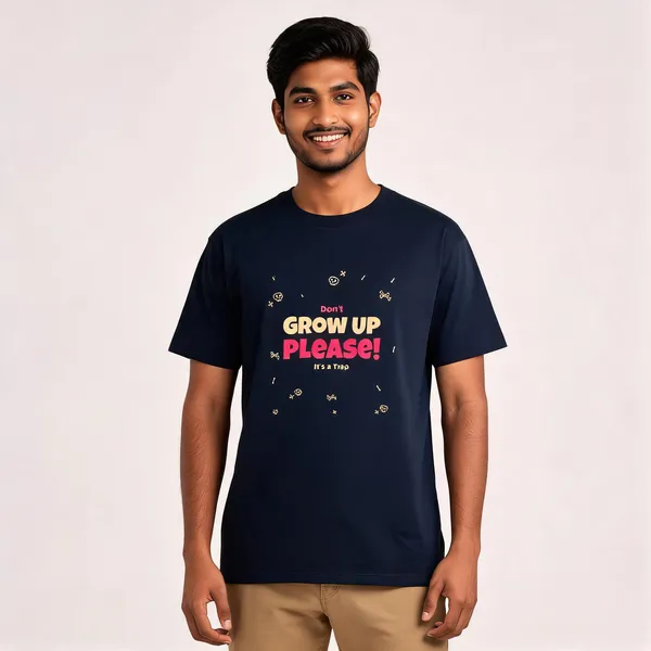 Don't_Grow_Up_Please_Cotton_Graphic_Print_Round_Neck_T-Shirt