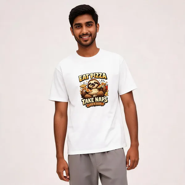 Eat_Pizza__Cotton_Graphic_Print_Round_Neck_T-Shirt