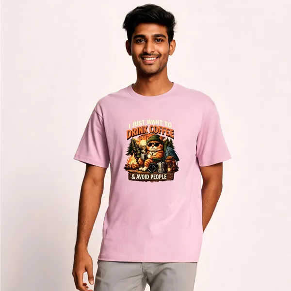 Drink_Coffee__Cotton_Graphic_Print_Round_Neck_T-Shirt