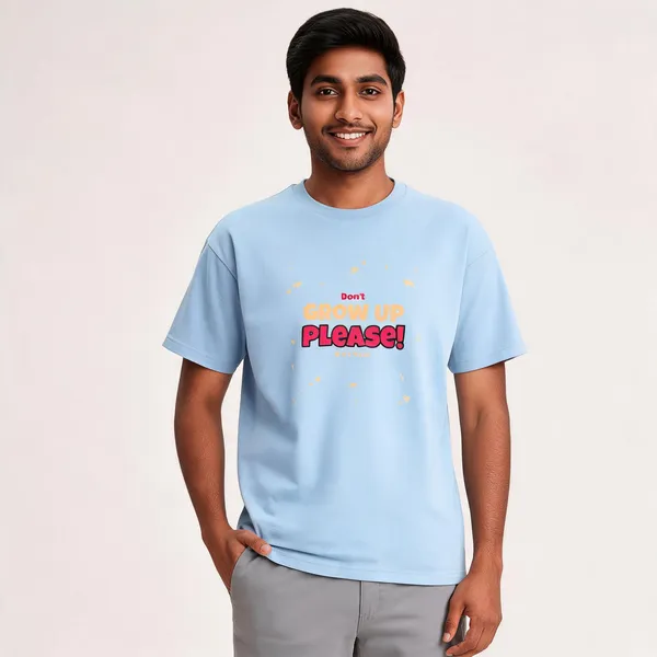 Don't_Grow_Up_Please_Cotton_Graphic_Print_Round_Neck_T-Shirt
