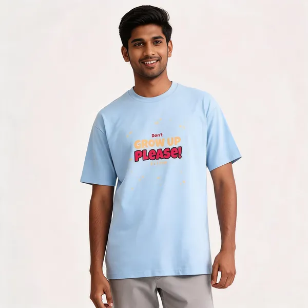 Don't_Grow_Up_Please_Cotton_Graphic_Print_Round_Neck_T-Shirt