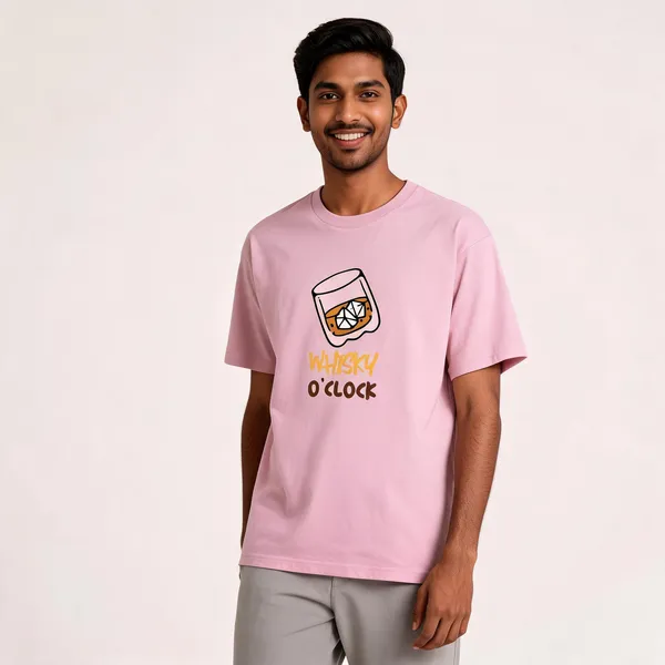 Whisky_O'Clock_Cotton_Round_Neck_Graphic_Print_T-Shirt