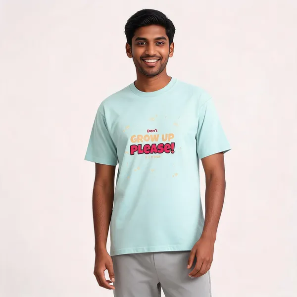 Don't_Grow_Up_Please_Cotton_Graphic_Print_Round_Neck_T-Shirt