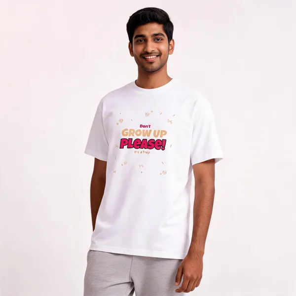Don't_Grow_Up_Please_Cotton_Graphic_Print_Round_Neck_T-Shirt