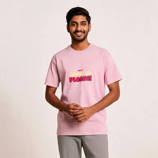 Don't_Grow_Up_Please_Cotton_Graphic_Print_Round_Neck_T-Shirt