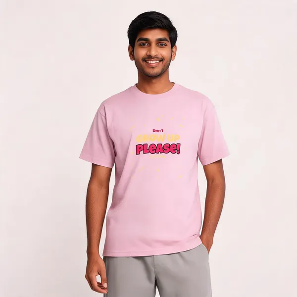 Don't_Grow_Up_Please_Cotton_Graphic_Print_Round_Neck_T-Shirt