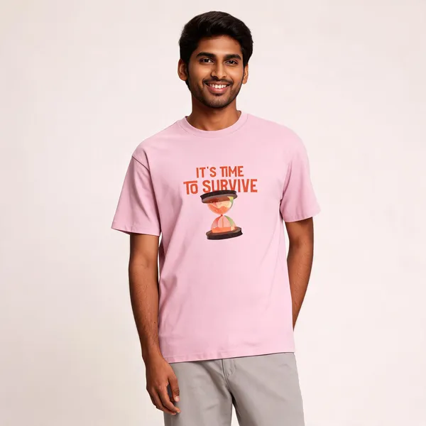 Its_Time_To_Survive_Cotton_Crew_Neck_Graphic_Print_T-Shirt