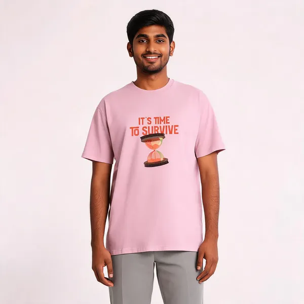 Its_Time_To_Survive_Cotton_Crew_Neck_Graphic_Print_T-Shirt