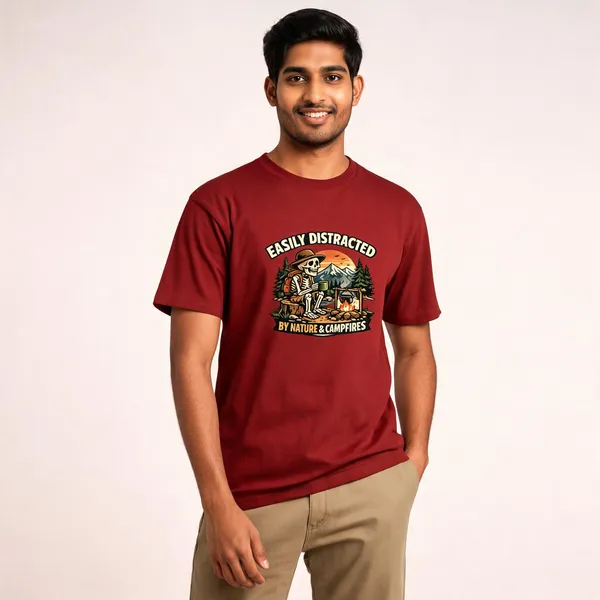 Easily_Distracted__CottonGraphic_Print_T-Shirt