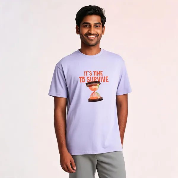 Its_Time_To_Survive_Cotton_Crew_Neck_Graphic_Print_T-Shirt