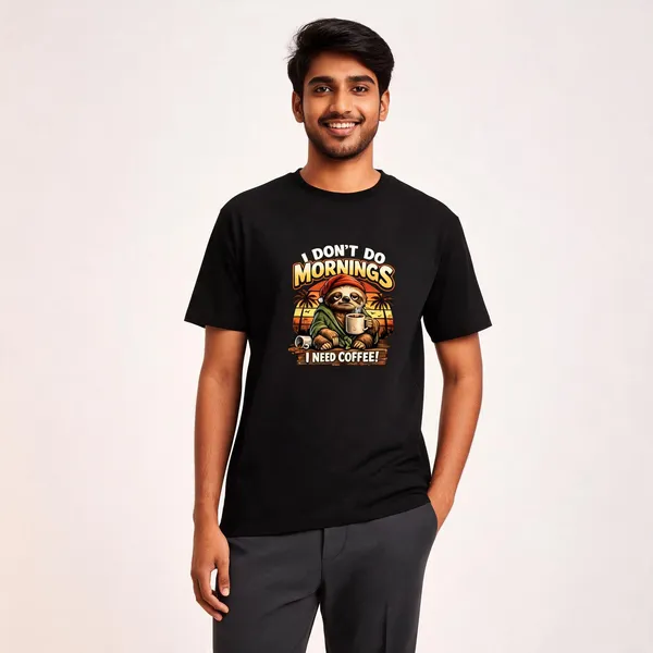 I_Need_Coffee_Cotton_Graphic_Print_T-Shirt