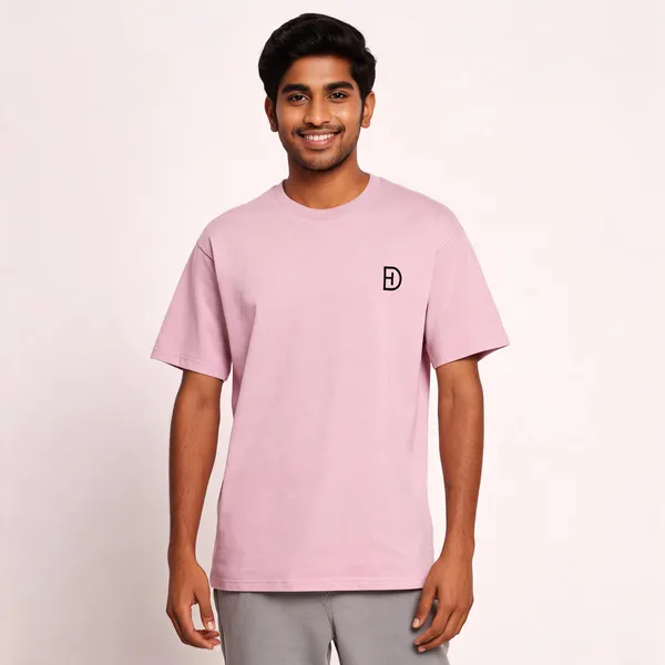 DH_Logo__Cotton_Logo_Round_Neck_T-Shirt_For_Men