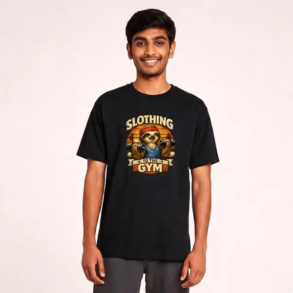 Slothing_To_The_Gym_Cotton_Graphic_Print_T-Shirt