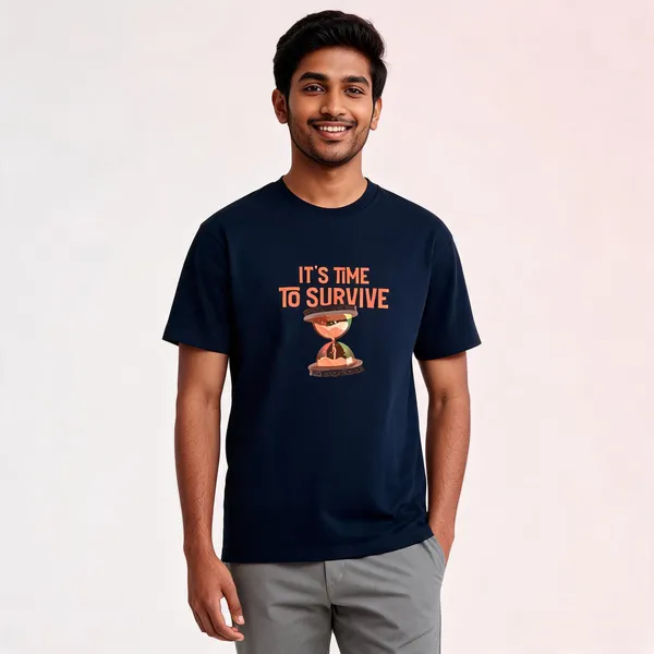 Its_Time_To_Survive_Cotton_Crew_Neck_Graphic_Print_T-Shirt