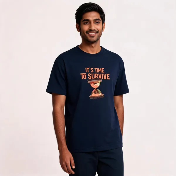 Its_Time_To_Survive_Cotton_Crew_Neck_Graphic_Print_T-Shirt