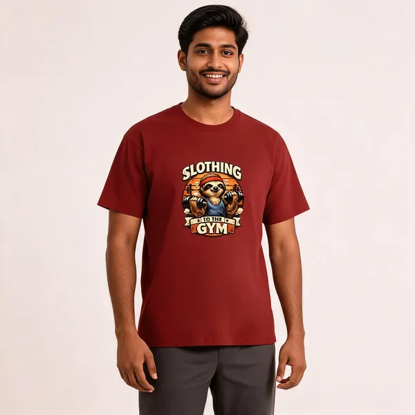 Slothing_To_The_Gym_Cotton_Graphic_Print_T-Shirt