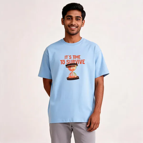 Its_Time_To_Survive_Cotton_Crew_Neck_Graphic_Print_T-Shirt
