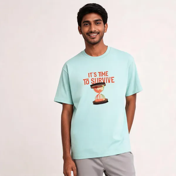 Its_Time_To_Survive_Cotton_Crew_Neck_Graphic_Print_T-Shirt