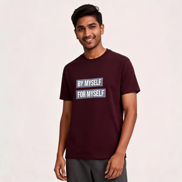 By_Myself_For_Myself_Cotton_Round_Neck_Graphic_Print_T-Shirt