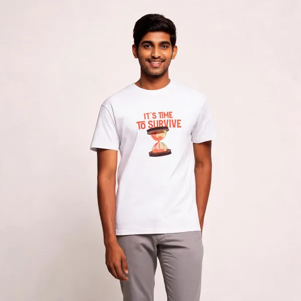 Its_Time_To_Survive_Cotton_Crew_Neck_Graphic_Print_T-Shirt