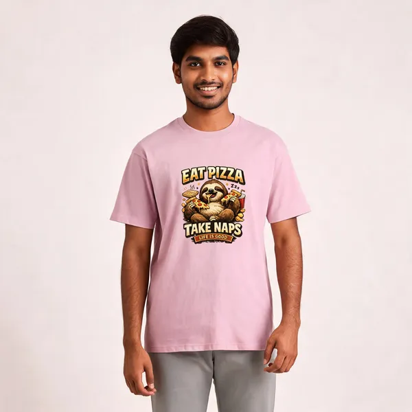 Eat_Pizza__Cotton_Graphic_Print_Round_Neck_T-Shirt