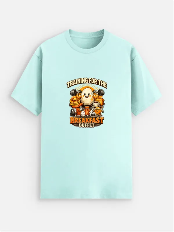 Breakfast_Buffet_Cotton_Graphic_Print_Round_Neck_T-Shirt