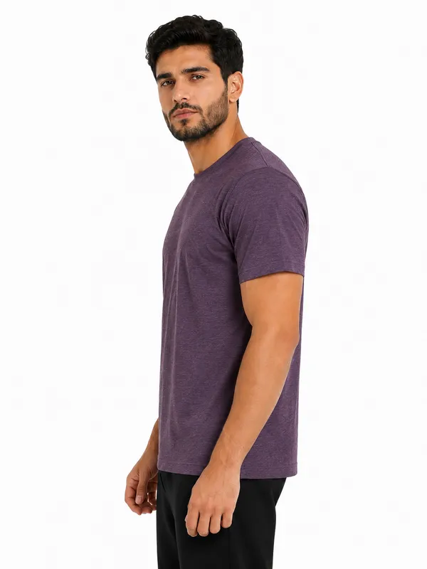 Unisex_Plain_Cotton_Blend_Round_Neck_T-Shirt