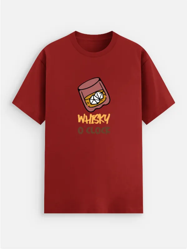 Whisky_O'Clock_Cotton_Round_Neck_Graphic_Print_T-Shirt