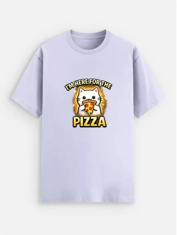 I'm_here_For_The_Pizza_Cotton_Blend_Graphic_T-Shirt