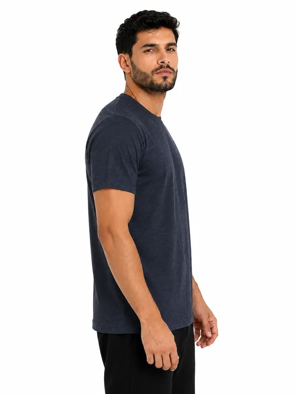 Unisex_Plain_Cotton_Blend_Round_Neck_T-Shirt