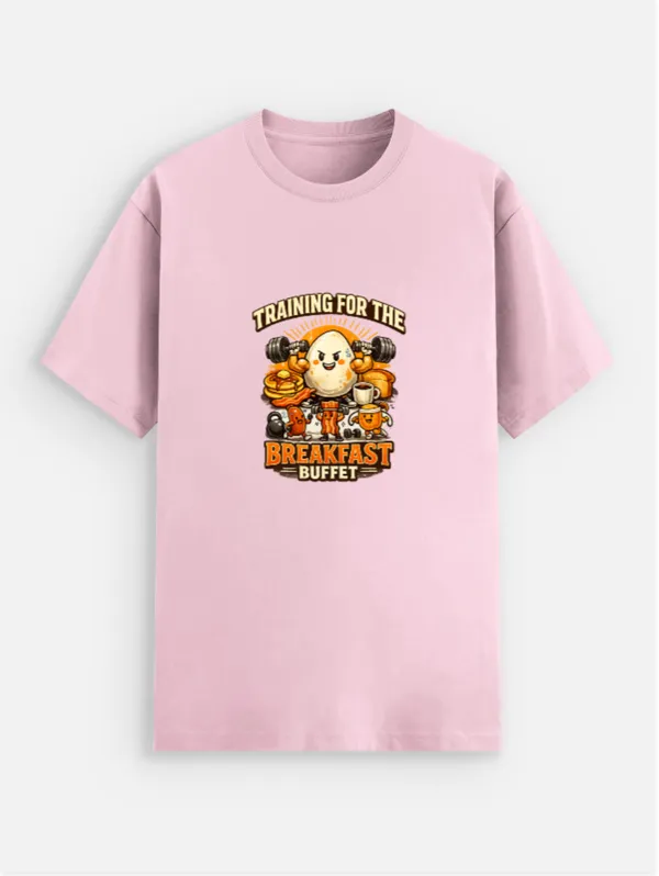 Breakfast_Buffet_Cotton_Graphic_Print_Round_Neck_T-Shirt