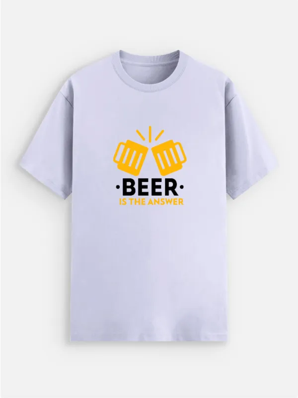 Beer_Is_The_Answer_Cotton_Graphic_Print_Round_Neck_T-Shirt