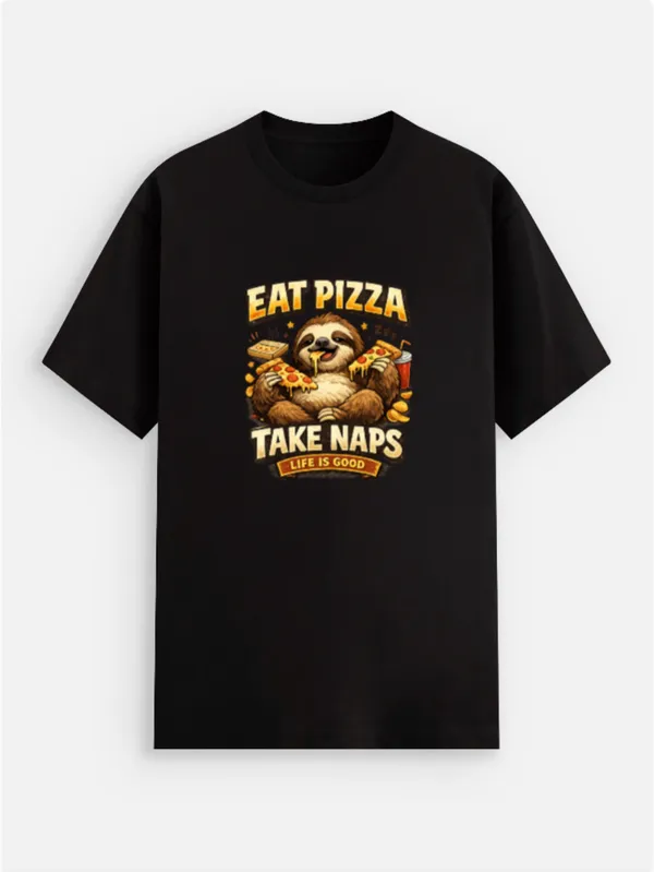 Eat_Pizza__Cotton_Graphic_Print_Round_Neck_T-Shirt