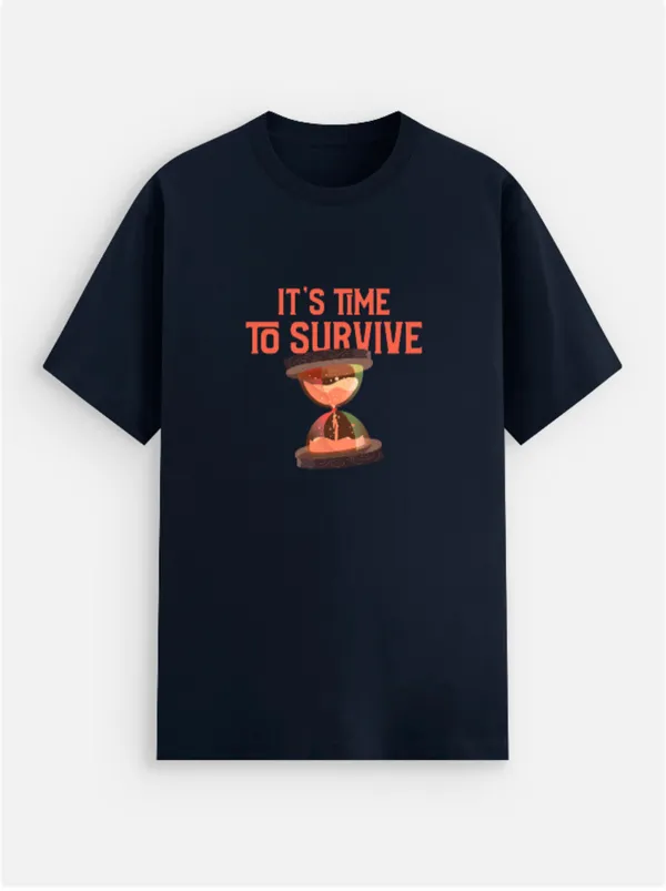 Its_Time_To_Survive_Cotton_Crew_Neck_Graphic_Print_T-Shirt