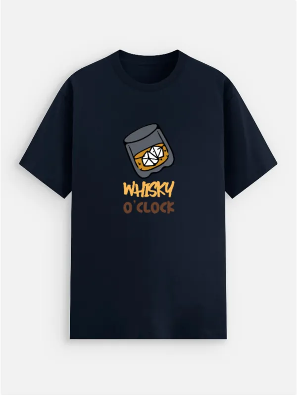 Whisky_O'Clock_Cotton_Round_Neck_Graphic_Print_T-Shirt