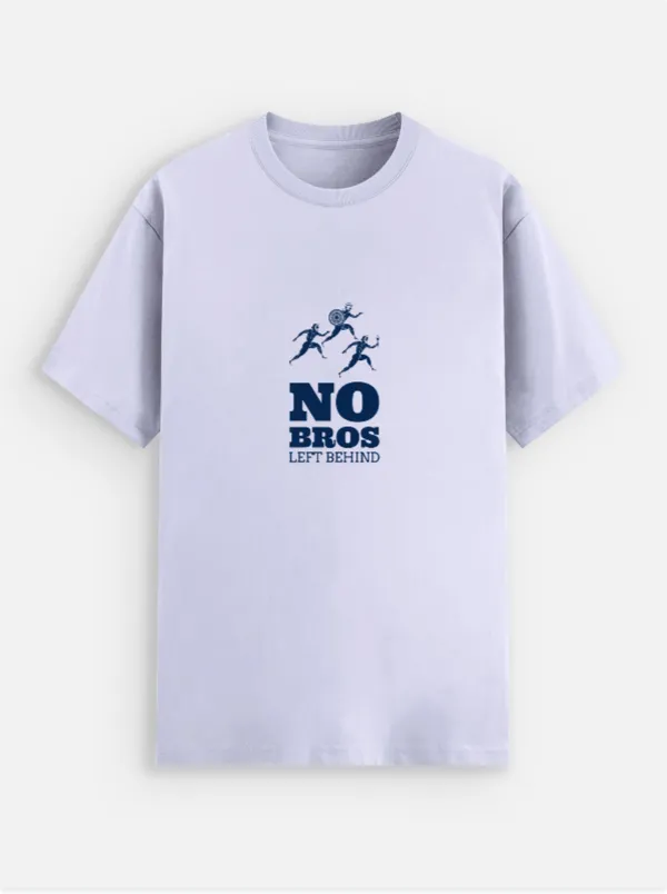No_Bros_Left_Behind_Cotton_Graphic_Print_Round_Neck_T-Shirt
