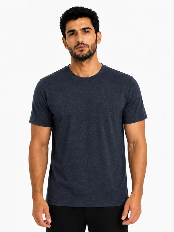 Unisex_Plain_Cotton_Blend_Round_Neck_T-Shirt