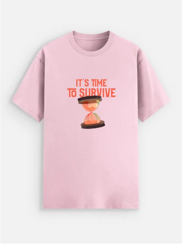 Its_Time_To_Survive_Cotton_Crew_Neck_Graphic_Print_T-Shirt